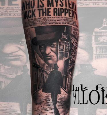 Tatuaje realista de Jack el destripador realizado por Aitor Murga en Ink for All Tattoo