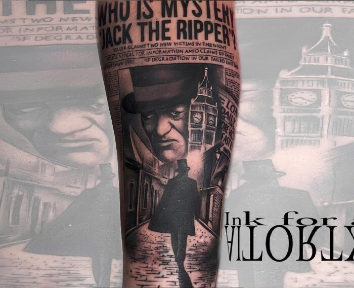 Tatuaje realista de Jack el destripador realizado por Aitor Murga en Ink for All Tattoo